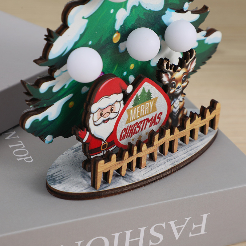 クロスボーダークリスマスツリーデスクトップ装飾品木製工芸品外国貿易クリスマステーマレストランホテルデスクトップ装飾卸売|undefined