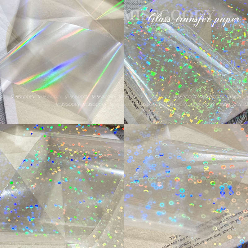网红爆款玻璃转印纸6格2025年新款多彩透明偏光转印装饰品DIY美甲|undefined