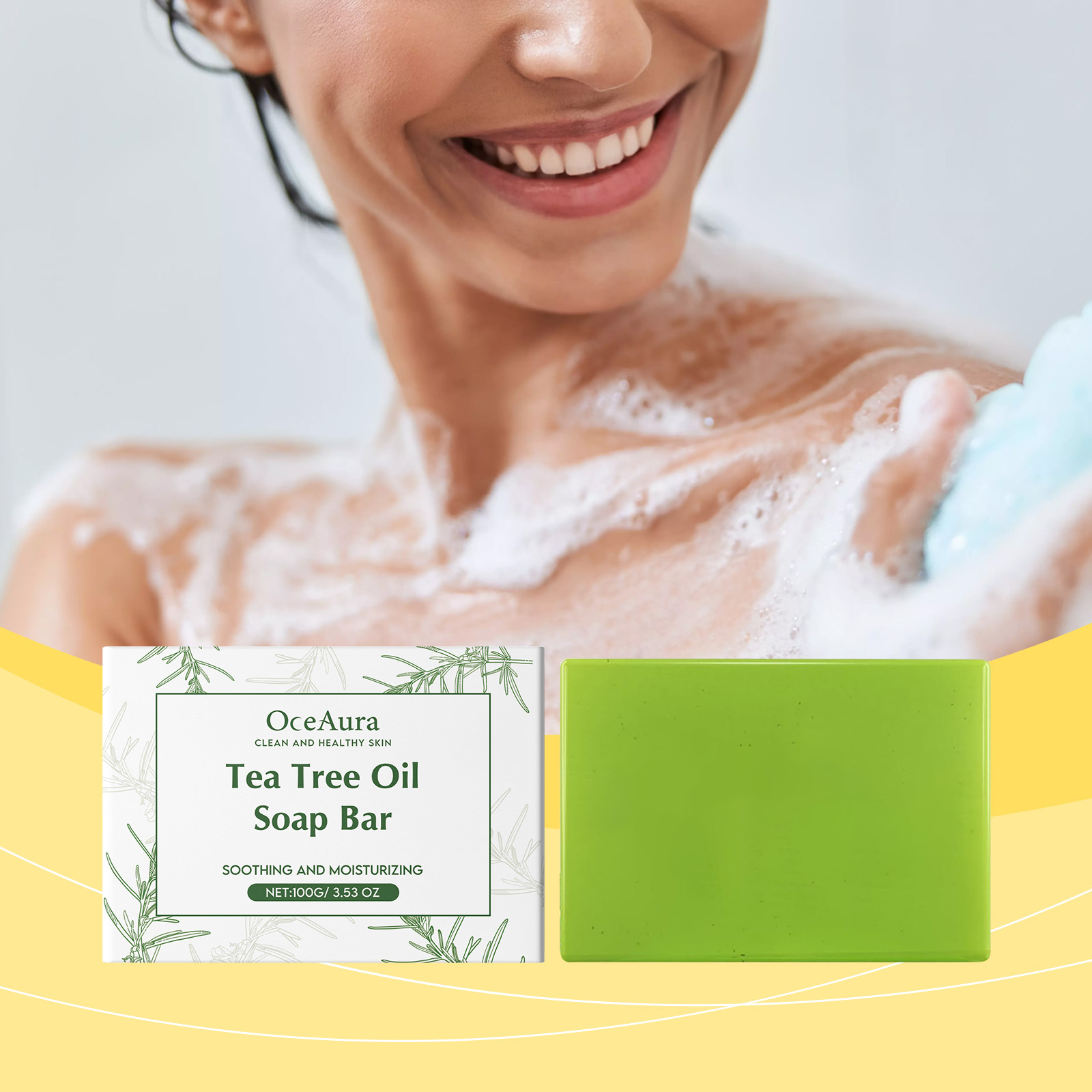Oceaura Moisturizing Cleansing Soap Moisturizes, Softens, and Gently Cares for the Body's Skin, Gentle Cleansing and Skin Care Soap