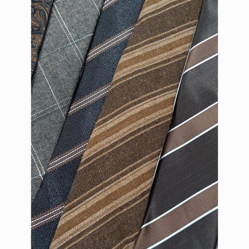 Caramel Linen Cotton Yellow Dark Red Matt Retro Brown Casual English Japanese 7cm Niche Tie