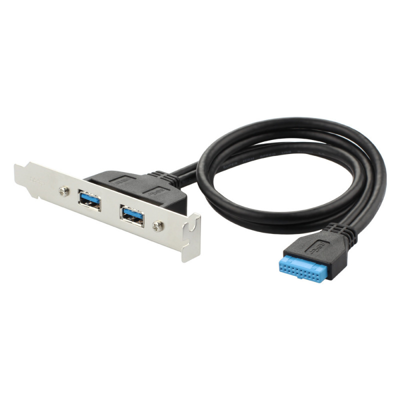 Usb3.0回転20pinデータケーブルバックpciバッフルボード拡張20pinデュアルポートUSB3.0延長線|undefined