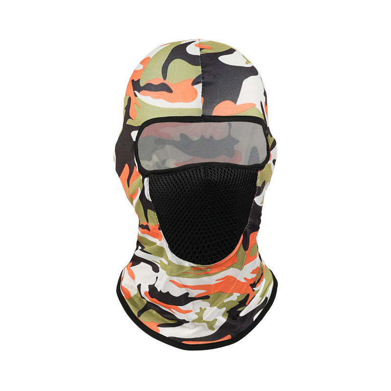 Sombrero estampado de seda de hielo, casco de ciclismo de camuflaje, mascarilla transpirable de primavera y verano, revestimiento, mascarilla de bicicleta, casco, sombrero