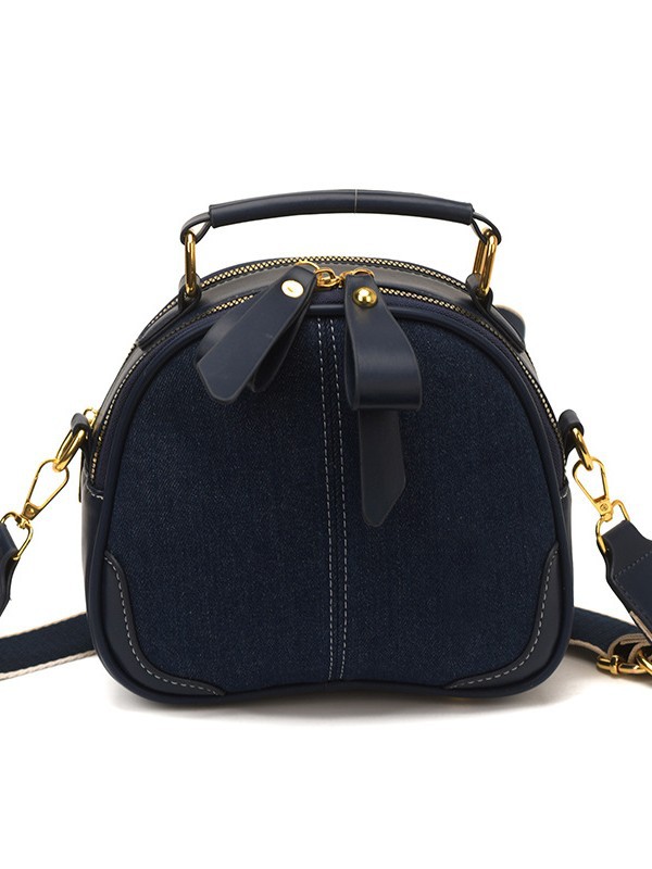 Bolso de denim de color contrastante de empalme para mujeres 2026 nueva tendencia transfronteriza bolso pequeño nicho exquisito mochila de hombro image 6