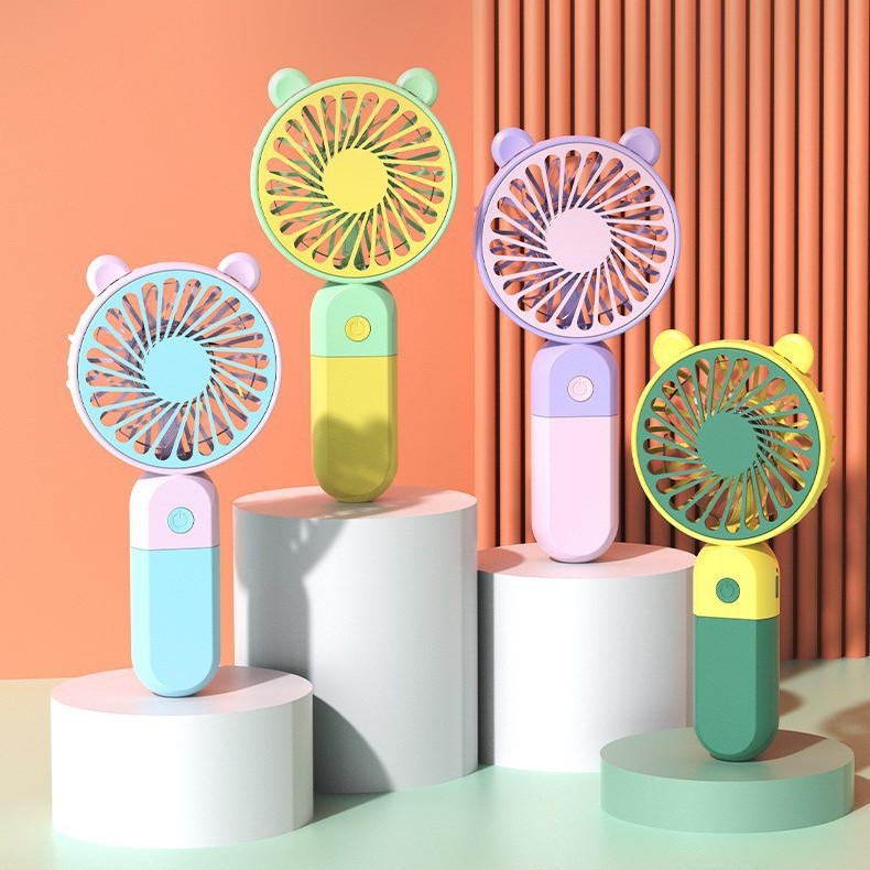 Nuevo estilo de alto valor de superficie portátil de escritorio USB pequeño ventilador de carga portátil al aire libre de dos colores pequeño ventilador al por mayor