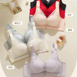 婷婷8009#透气精美环保棉内衣34-38中厚B杯聚拢调整型四排扣文胸