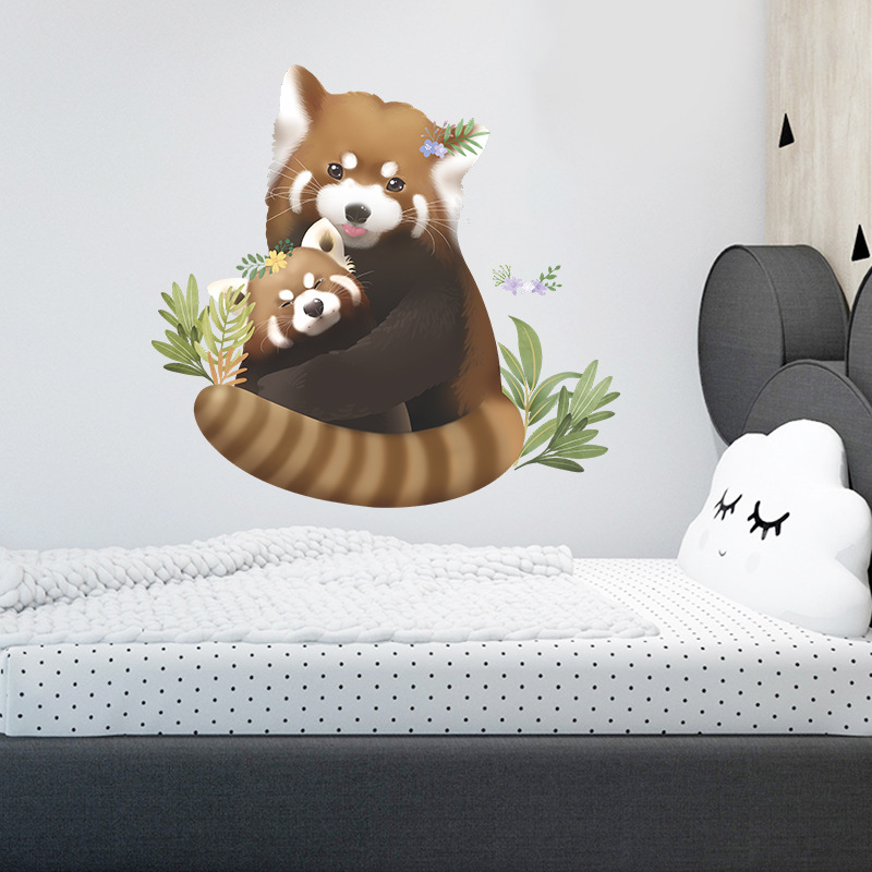 New Cartoon Little Raccoon Mother And Child Wall Sticker display picture 2