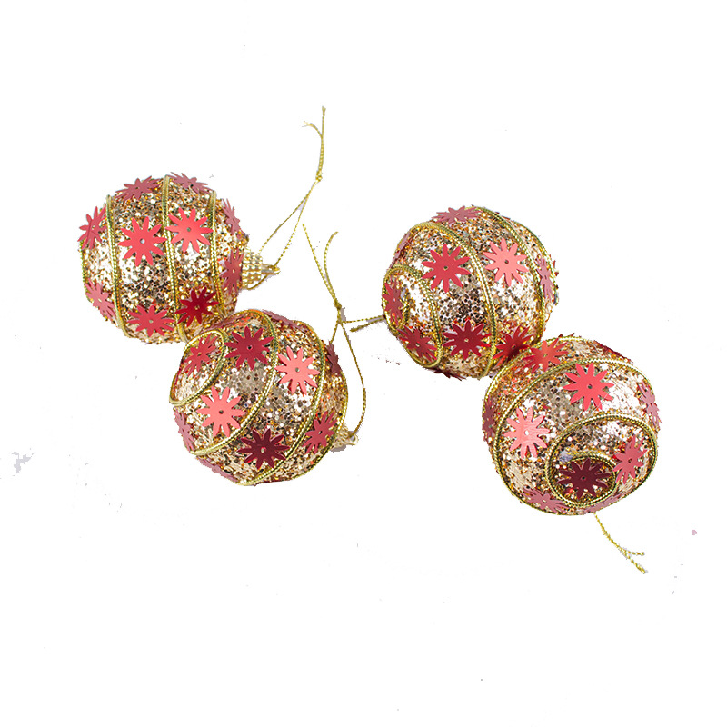 6cm una caja de 8 copo de nieve colgantes decorativos oro Navidad bola Navidad árbol adornos vacaciones suministros