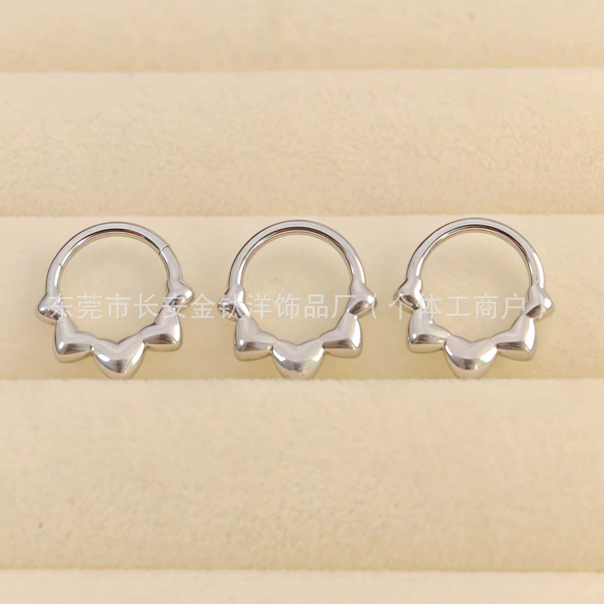 F136 Titanium Heart-Shaped Closed Ring Earring Nose Ring Seamless Ring Piercing Jewelry detail image 7