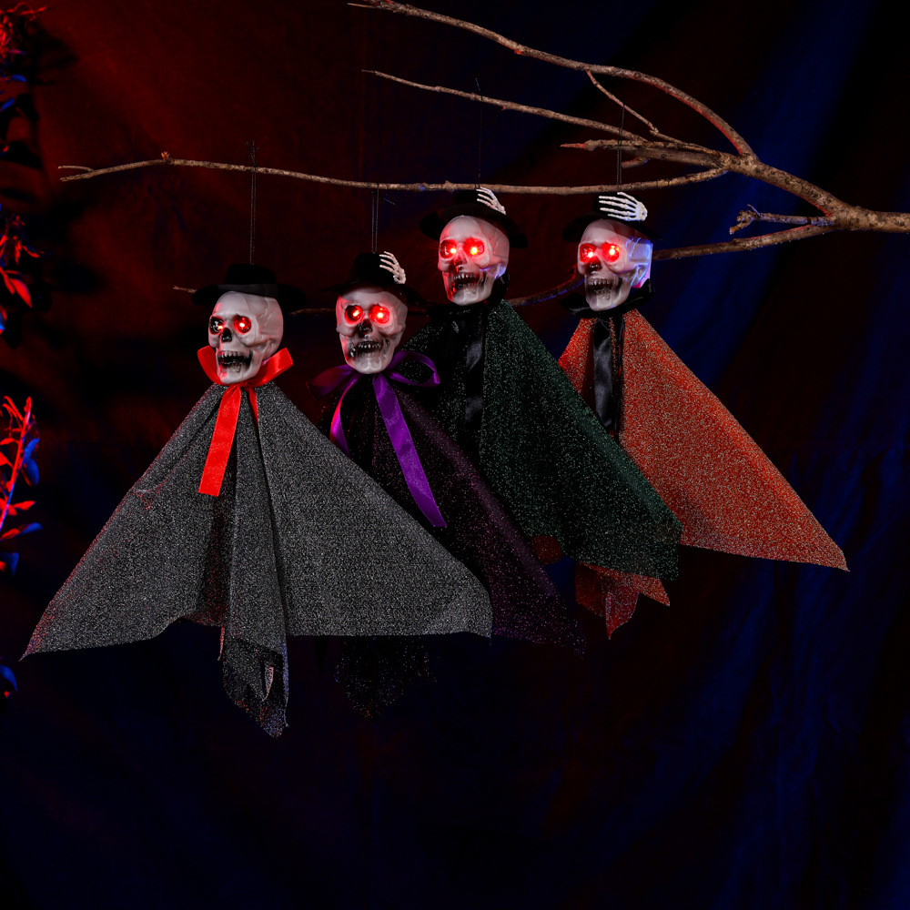 Halloween transfronterizo fantasmas colgantes brillantes sonorosas horrores colgantes fantasmas habitaciones embrujadas decoración de decoración de hechos al por mayor