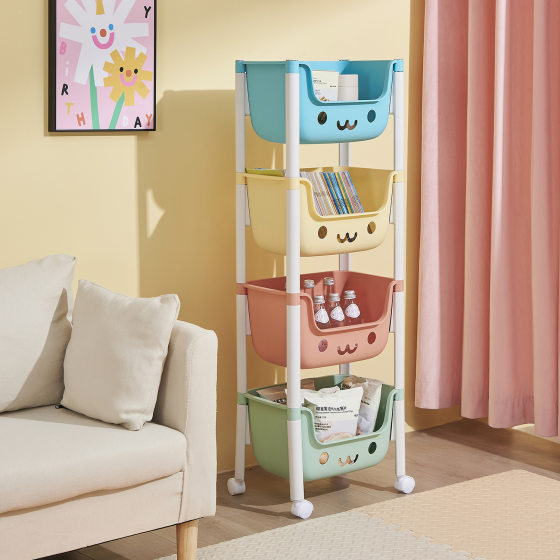 Children's Toy Storage Rack Household Bedroom Trolley Storage Rack Bedside Snack Storage Rack Multi-Layer Storage Rack