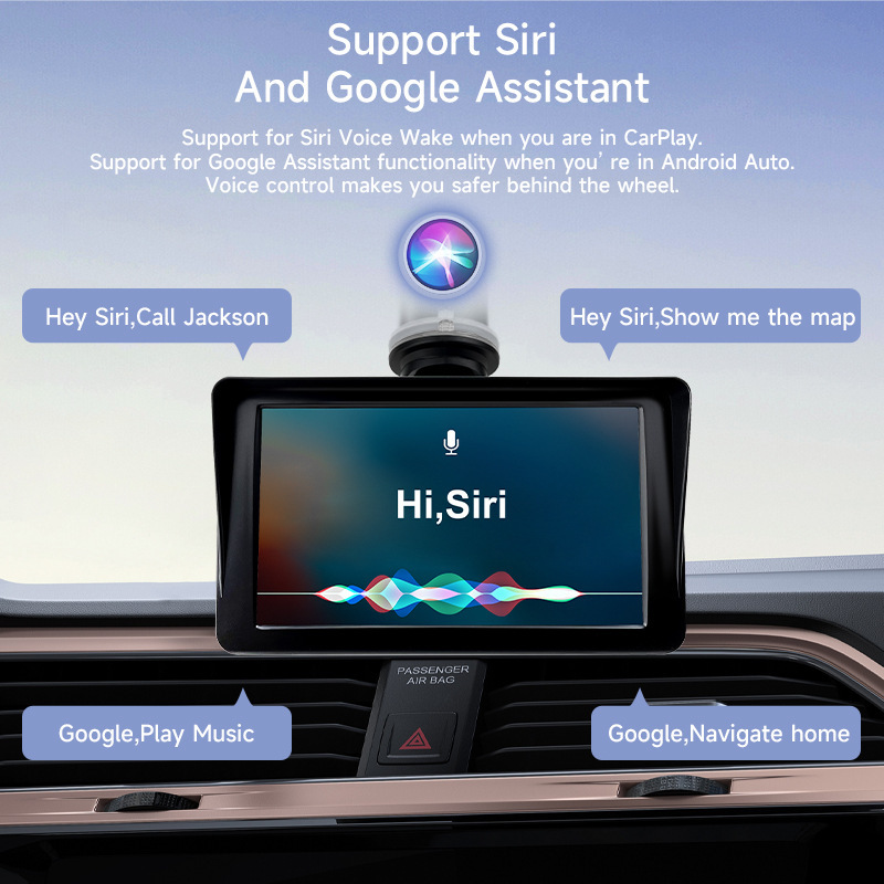 Cross-Border Export Car Smart Screen 7inch Universal Ips Portable Navigation Wireless Carplay Bluetooth Mp5 Car