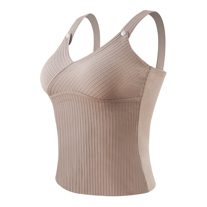 Antibacterial velvet demi-season keep warm wireless bra for pregnant