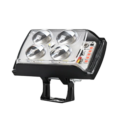 Motorcycle headlights, headlights High Brightness, Integrated High and - yellowwhiteredblue-short-three-sides-4-beads