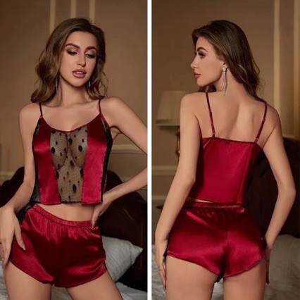 Red Temptation Lingerie Set, Bellyband, Seductive Home Wear, Plus Size, Small Bust, Short Nightgown, Bandeau, Sexy