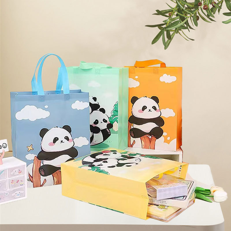 Cartoon Kids Gift Bag for School Start, Panda Waterproof Non-Woven Tote Bag, Gift Bag for Children's Birthday Cartoon Kids Gift Bag for School Start, Panda Waterproof Non-Woven Tote Bag, Gift Bag for Children's Birthday