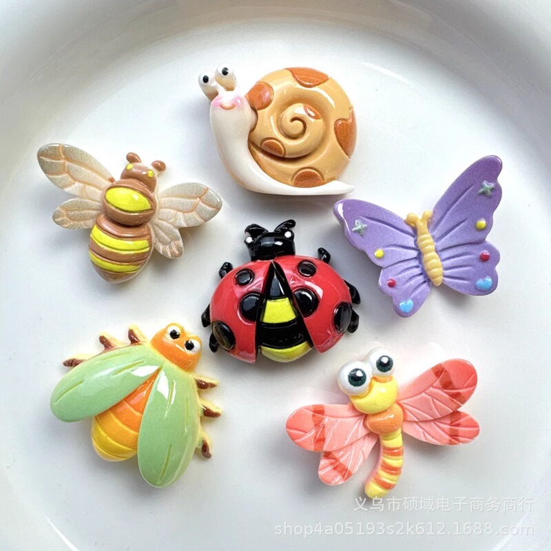 Cartoon Bee Dragonfly Resin Accessories Cream Glue DIY Hair Accessory Headline Phone Case Shoe Buckle Key Pendant Material