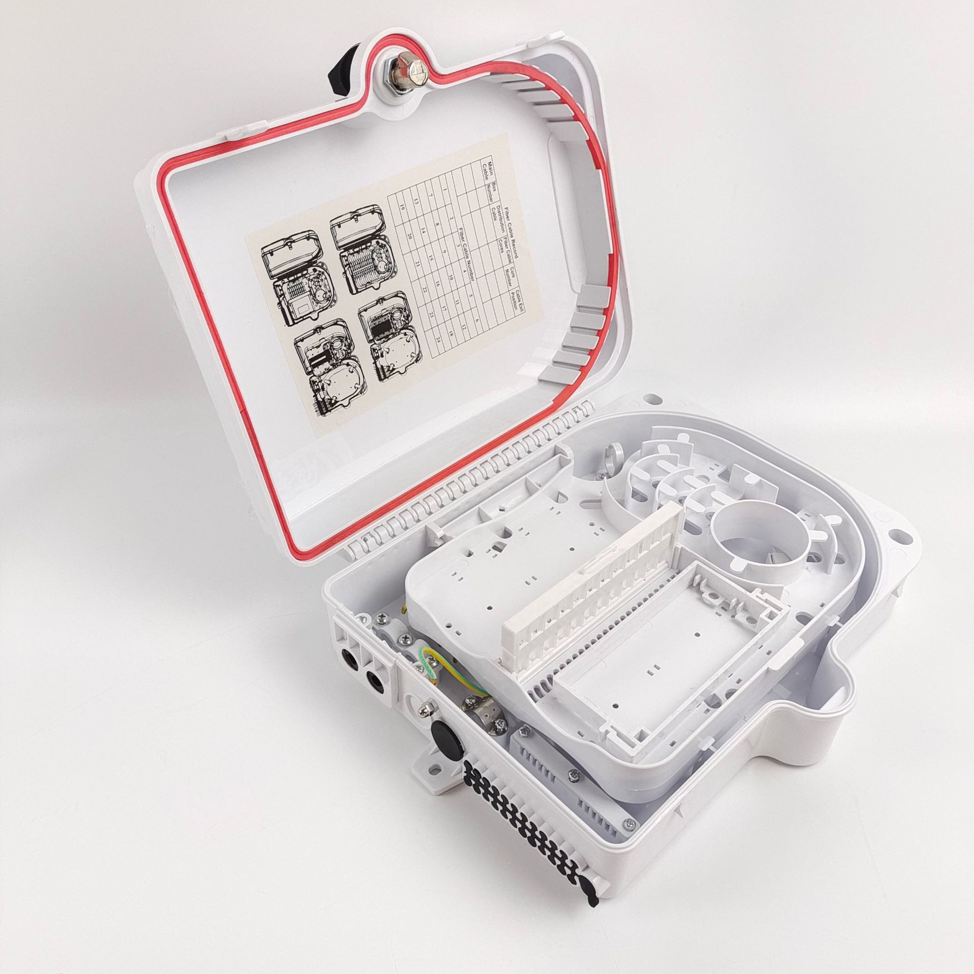 外贸款ABS16芯24芯光纤分纤箱分光箱壁挂防水光缆分纤箱ftth