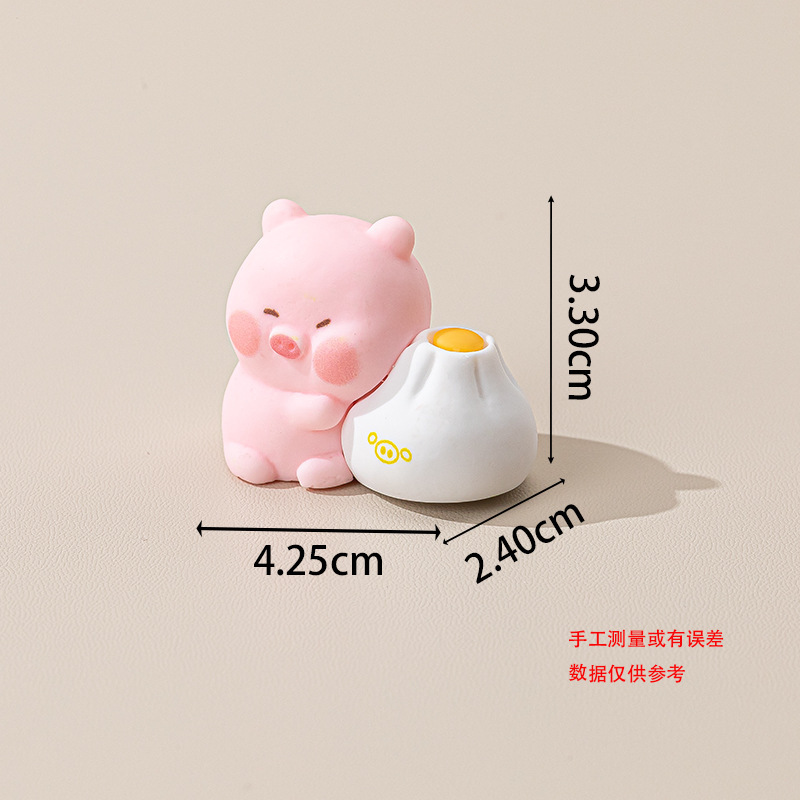 新品食玩甜品猪 盲袋萌粒diy饰品挂件钥匙扣公仔桌面摆件树脂配件|undefined