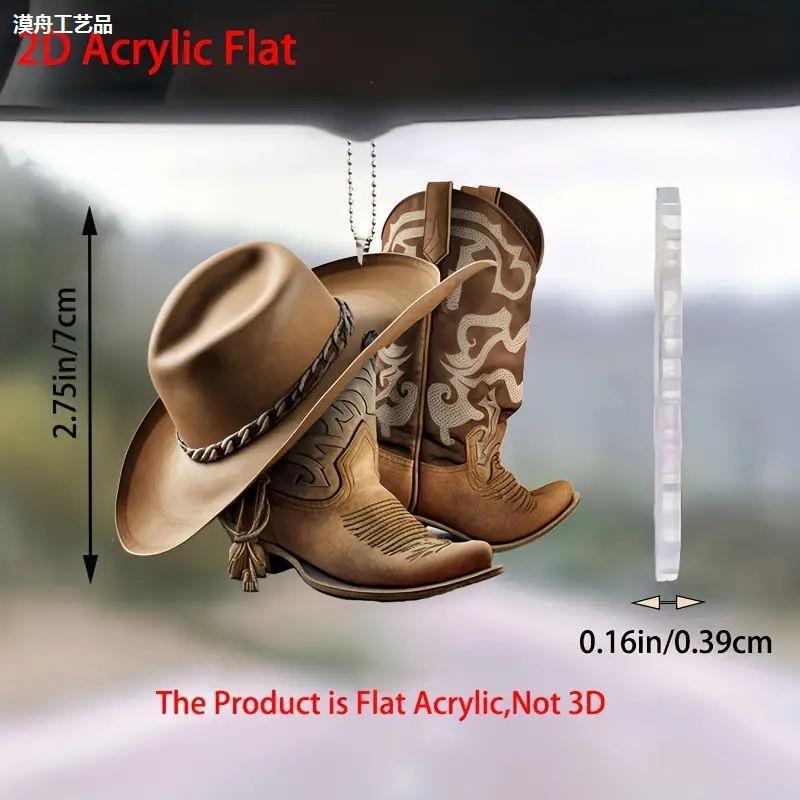 1 nuevos productos transfronterizos de decoración de colgantes de automóviles personales botas de vaqueros y sombreros decoración de colgantes de automóviles planos