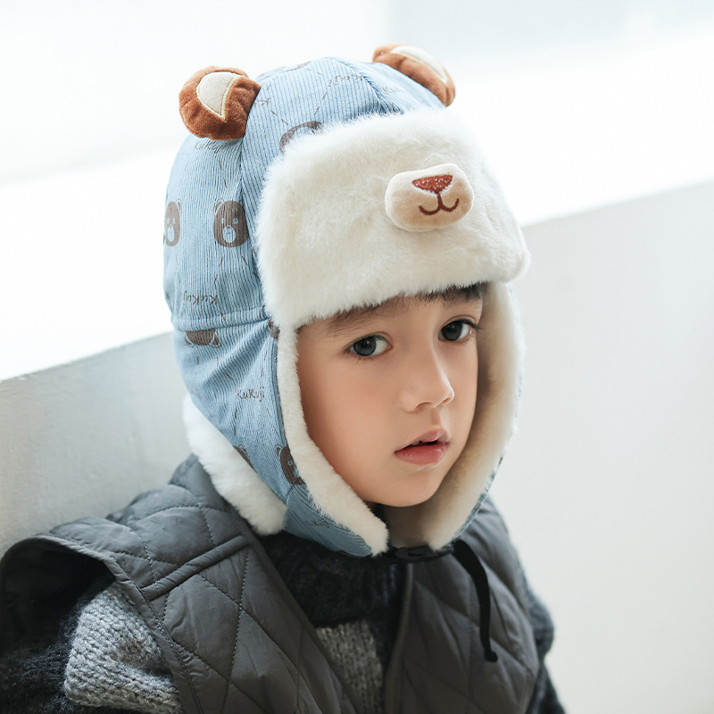 Sombreros para niños otoño y invierno para niños gorras de pelusa gorras calientes niñas gorras de invierno para bebés gruesas