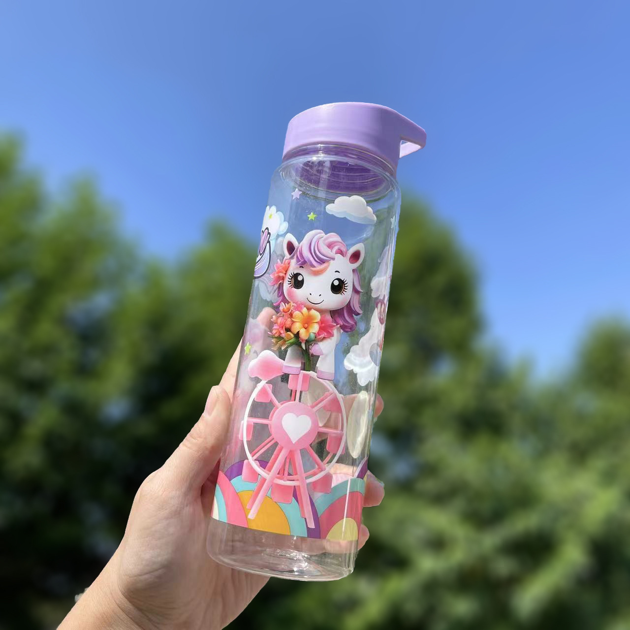 Taza de paja Kapi Barakatong con cierre Taza de mano Taza de plástico para deportes y fitness Taza de agua espacial para hombres y mujeres