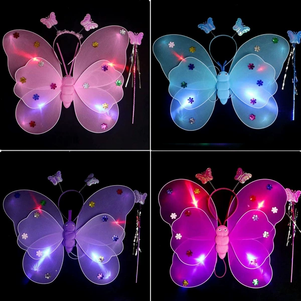 Glowing butterfly wings mixed with one random