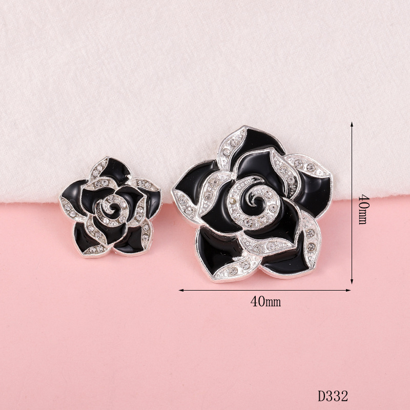 Nuevo diamante completo cinco pétalos flor gota diagonal flor aceite copo de nieve DIY accesorios de joyería teléfono móvil Shell rhinestone material al por mayor