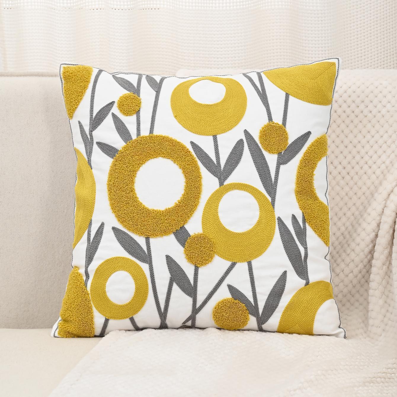 Nordic ins sala de estar toalla bordada sofá almohada cojín pequeño modelo fresco habitación almohada de respaldo de cabecera funda de almohada