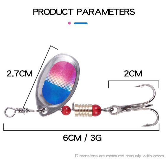 6cm3g metal sequins Luya bait multiple patterns composite rotating sequins three hooks suit bait wholesale