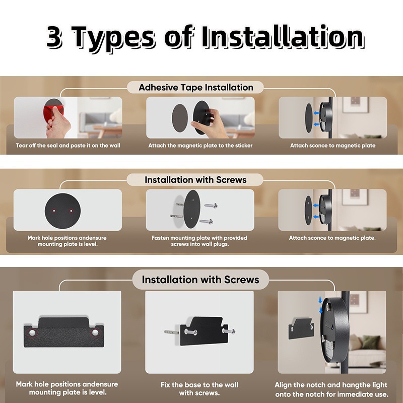 Lámpara de pared recargable sin cables inalámbrica luz de absorción inalámbrica luz de noche sin perforación dormitorio cabezal de cama luz de lectura luz de pared de lavado