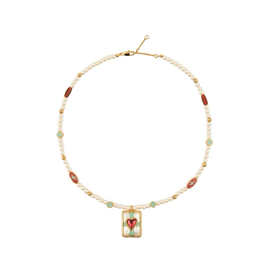 Potato易梦玲卢昱晓同款紫眼爱心项链小众设计多巴胺撞色个性饰品