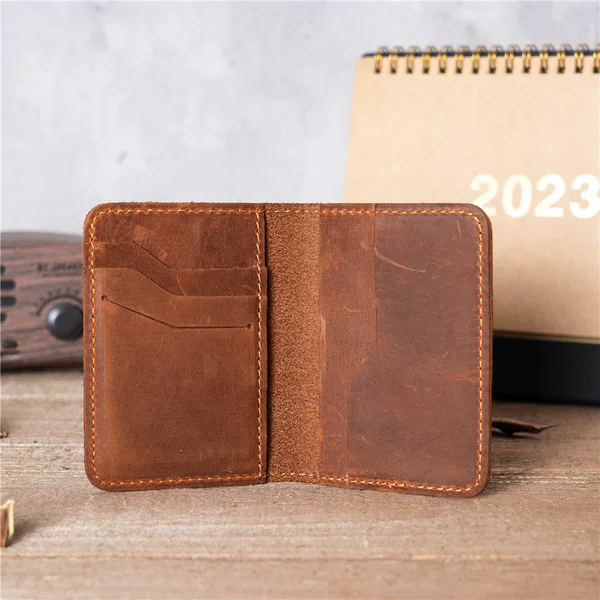 Crazy Horse Leather Card Bag Men's Leather Refined High-end Multi-Card Storage Card Bag Ultra-thin Large Capacity Card Cover NT003