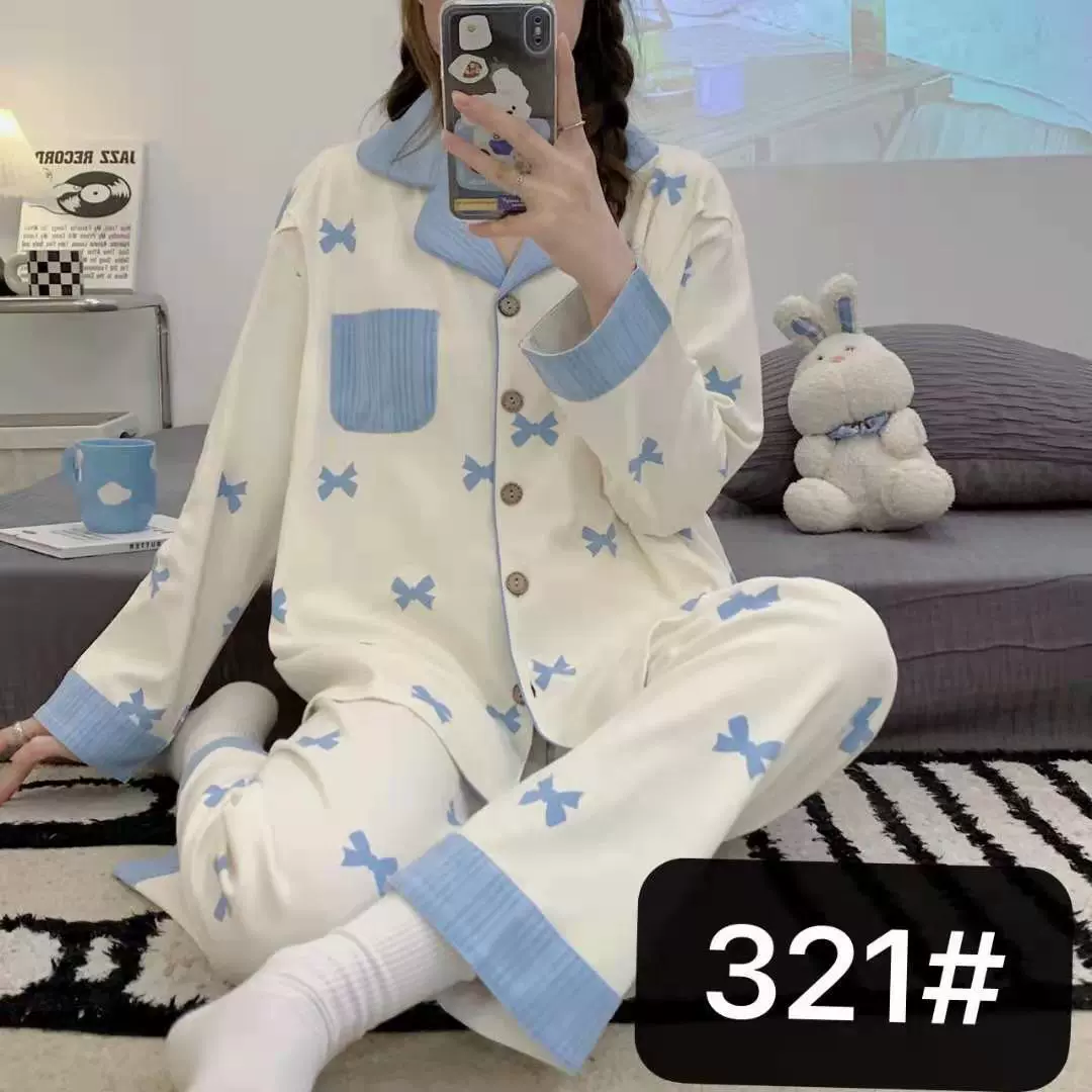 Лунная одежда Весна и лето хлопковая Послеродовая одежда для кормления Одежда для беременных пижамы для матери Март лето тонкая Домашняя одежда 4