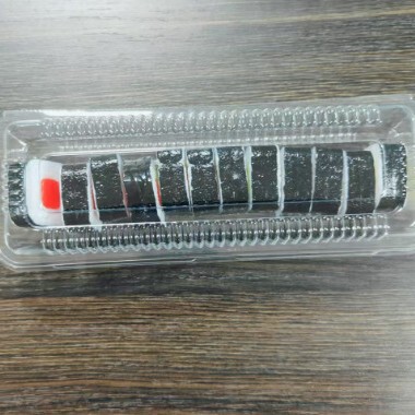 メーカーのカスタマイズされた蓋付き寿司箱、サケ使い捨て弁当箱、和風金箔プリント透明箱|undefined