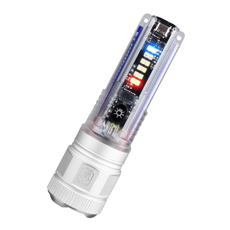 Nueva linterna láser blanco al aire libre multi-función solar linterna recargable súper brillante Prevención de tiro largo