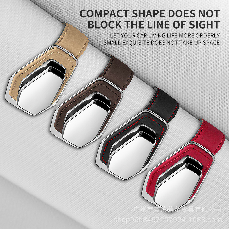 Car-Mounted Suede Glasses Holder, Universal Hardware, Car Interior Glasses Holder, Ticket Holder, Export Hot-Selling Product, Multiple Colors