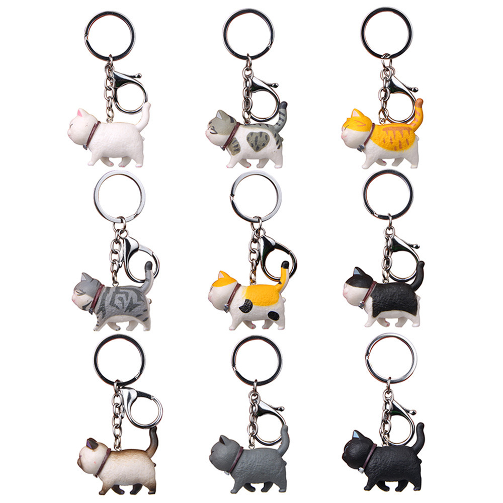 Cute Cat Metal Unisex Bag Pendant Keychain display picture 2