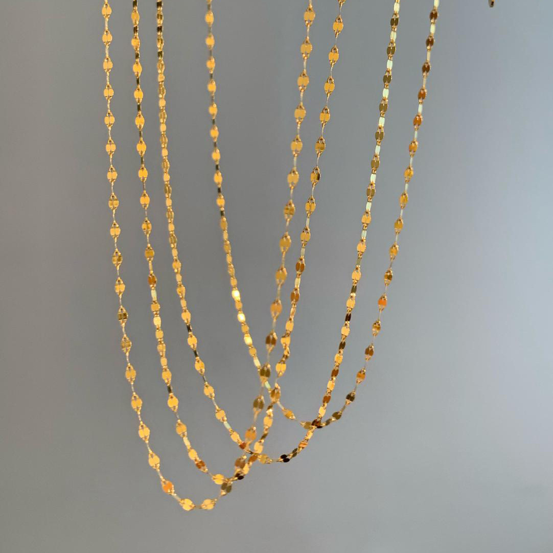 21g Weight PVD Coated Gold Plating Process 18K Real Gold Plated Plating Material Wholesale Jewelry Casual Simple Style Solid Color Titanium Steel Double Layer Necklaces