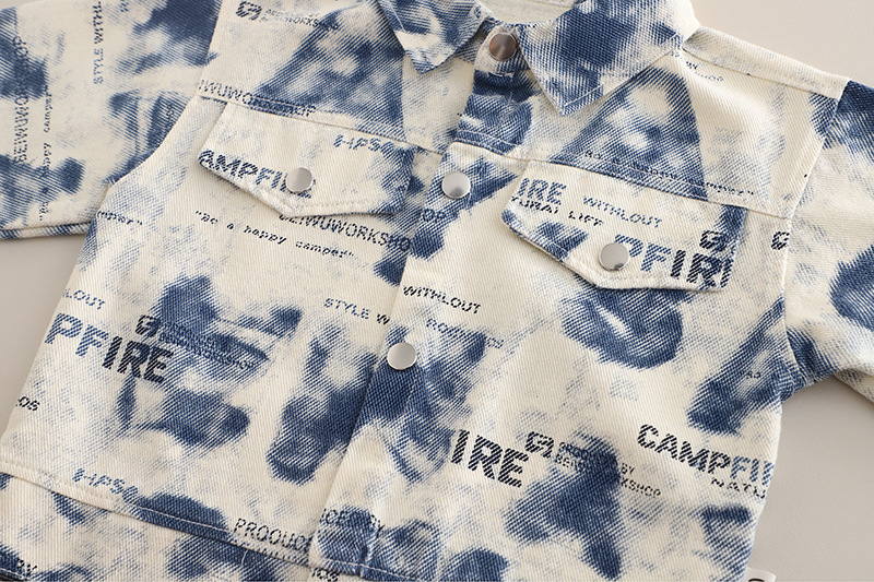 Ensemble garçon tendance veste tie and dye style mode coréen_voghion.com