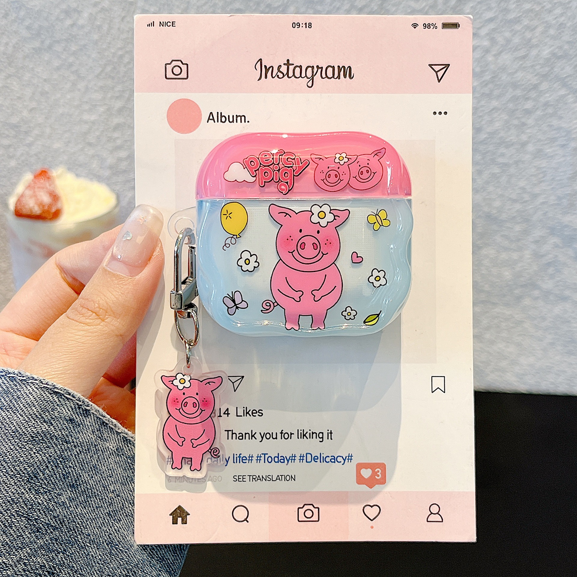 Cubierta de auriculares IMD Cartoon Masha Pig para AirPods Pro Cubierta de auriculares Bluetooth AirPods3 / 4 generación anti-caída image 5