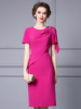 Zhili's Unique Design Feeling Bag Hip Skirt Luxury Dingdiamond Rose Red 3D Cutting Dress Summer 2024 New Edition