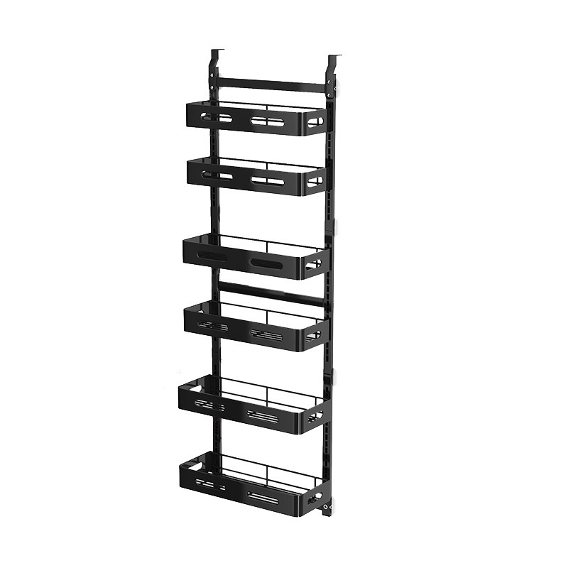 Multi-capa de almacenamiento de rack detrás de la puerta de la pared de la cocina dormitorio baño puerta trasera estante de almacenamiento condimento organizador