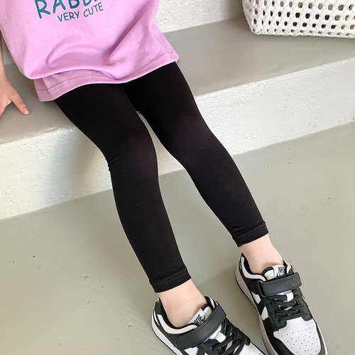 Elmo Beibei Children's Clothing  Children's Versatile Slim Children's Pants Girls Baby Summer Thin Modal Leggings