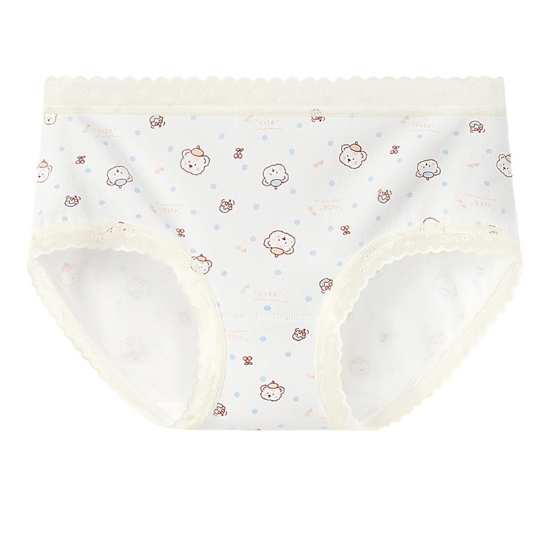 Ropa interior de mujer de algodón puro 7A entrepierna transpirable antibacteriana niña cintura media cómoda primavera y verano pantalones cortos triangulares cabeza sin costuras mujeres