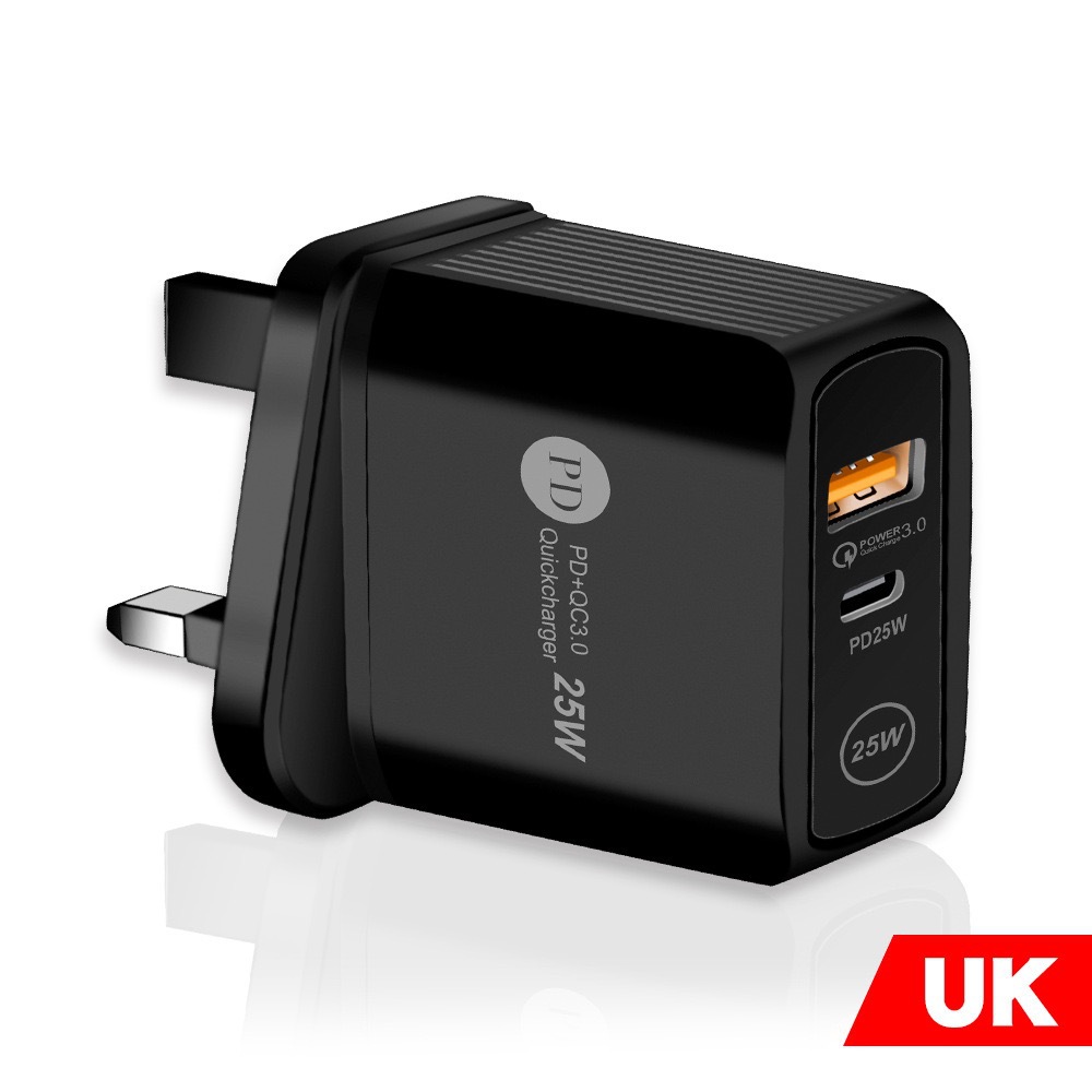 PD25W cargador de carga rápida 5V3A Europa, EE.UU. y EE.UU. cabeza de carga tipo-c QC3.0 adaptador de carga rápida fabricantes