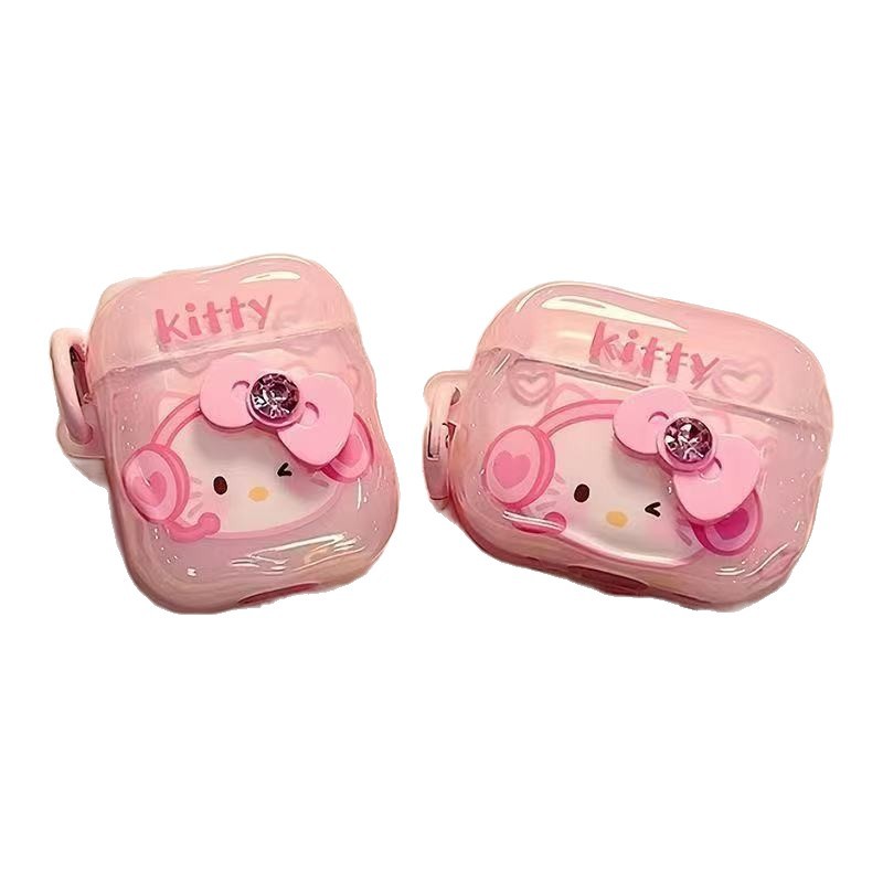 Cute gato para AirPods 1 / 2 / 3 / 4 generación pro3 protección de Apple auriculares estuche de auriculares Bluetooth inalámbrico