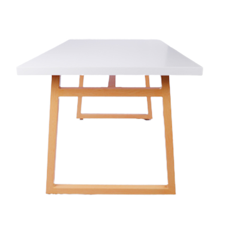Mesa de comedor de madera exportada mesa de comedor de madera maciza mesa de negociación de lujo ligera alta sensación de exportación mesa de comedor silla