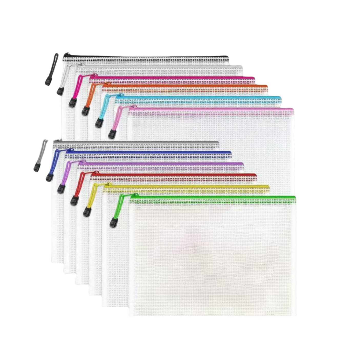 Cross-Border Thickeneded A4 Transparent File Bag Mesh Plastic Zipper Bag Briefcase Large Capacity Office Waterproof Information Bag