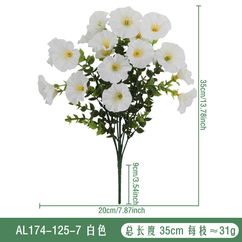 クロスボーダー造花ユーカリ朝顔トランペットフラワーホームウェディング装飾装飾品人工造花小道具卸売|undefined