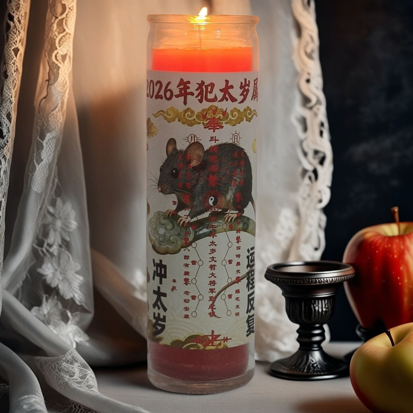 天官賜福手作りろうそく クリエイティブな祝福 ロマンチックなシーンの装飾 無煙ろうそく 5～6個入り 財宝を招くろうそく